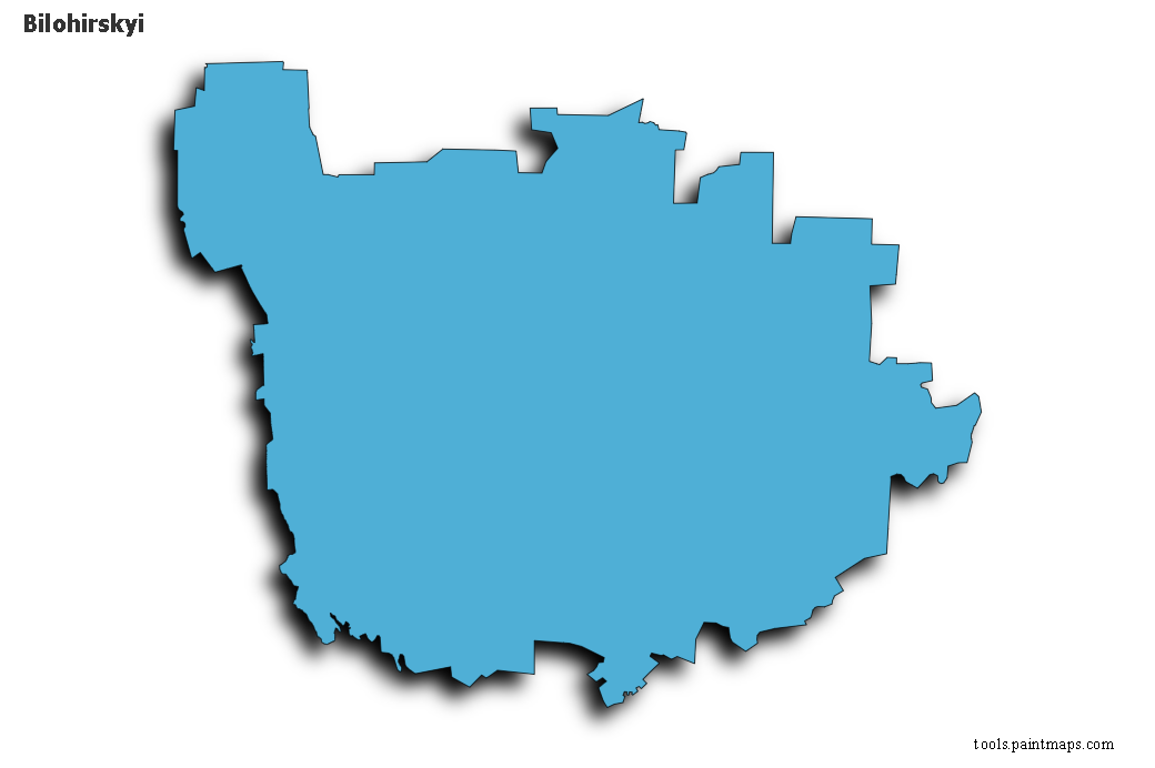 Bilohirskyi map with 3d shadow effect