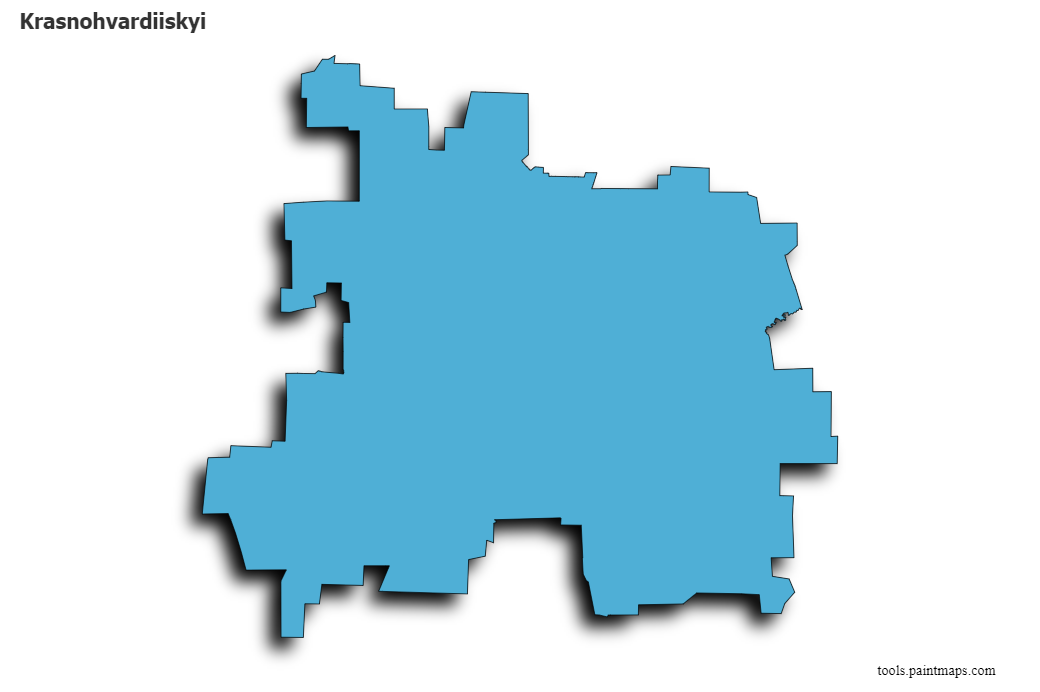 Krasnohvardiiskyi map with 3d shadow effect