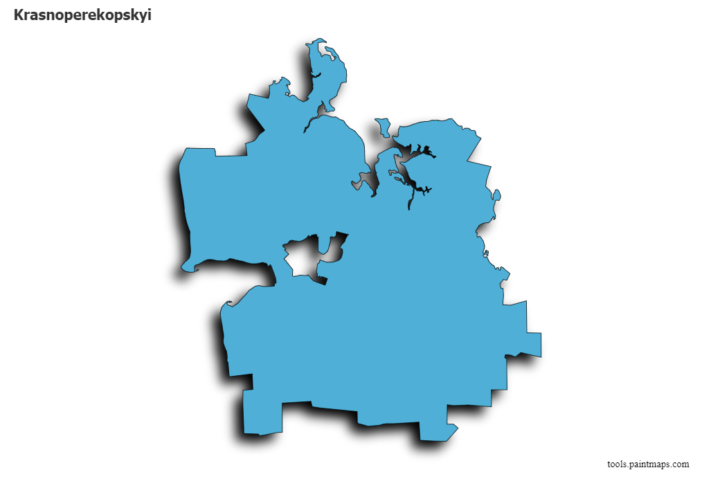 Krasnoperekopskyi map with 3d shadow effect