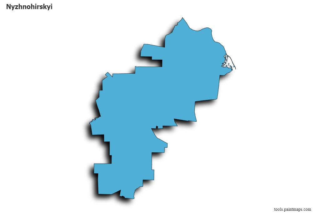 Nyzhnohirskyi map with 3d shadow effect