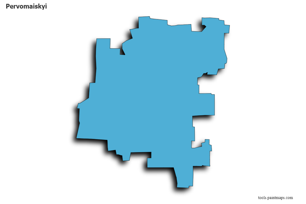 Pervomaiskyi map with 3d shadow effect