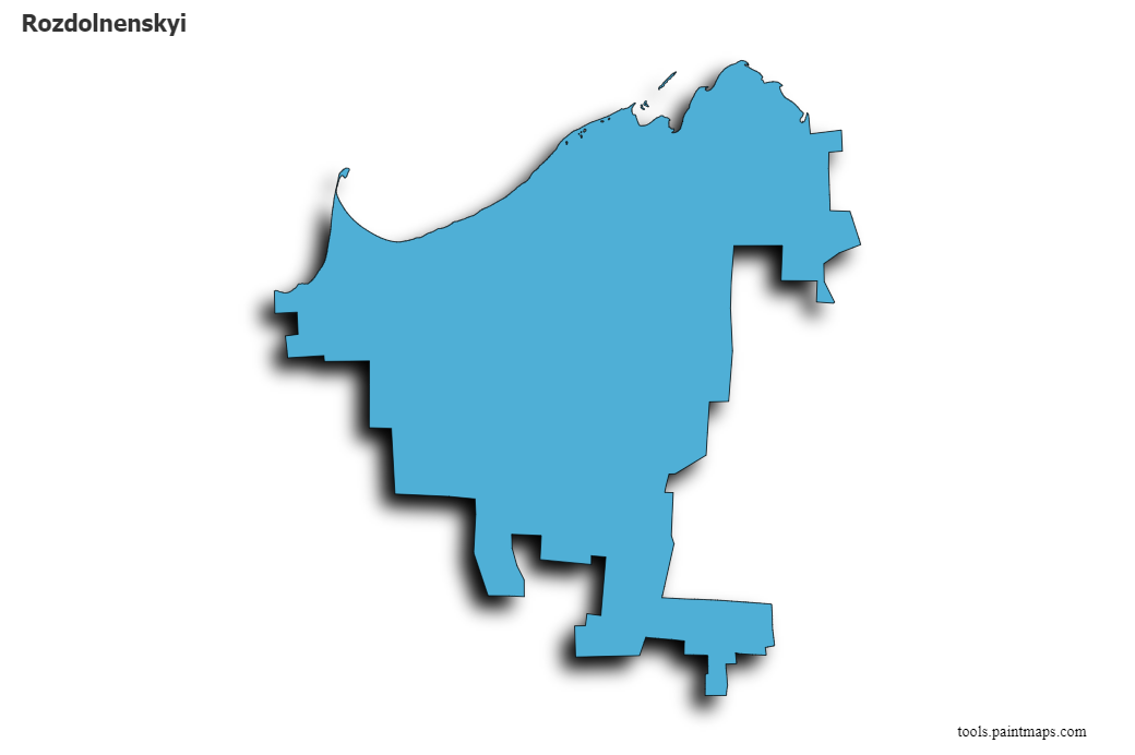 Rozdolnenskyi map with 3d shadow effect