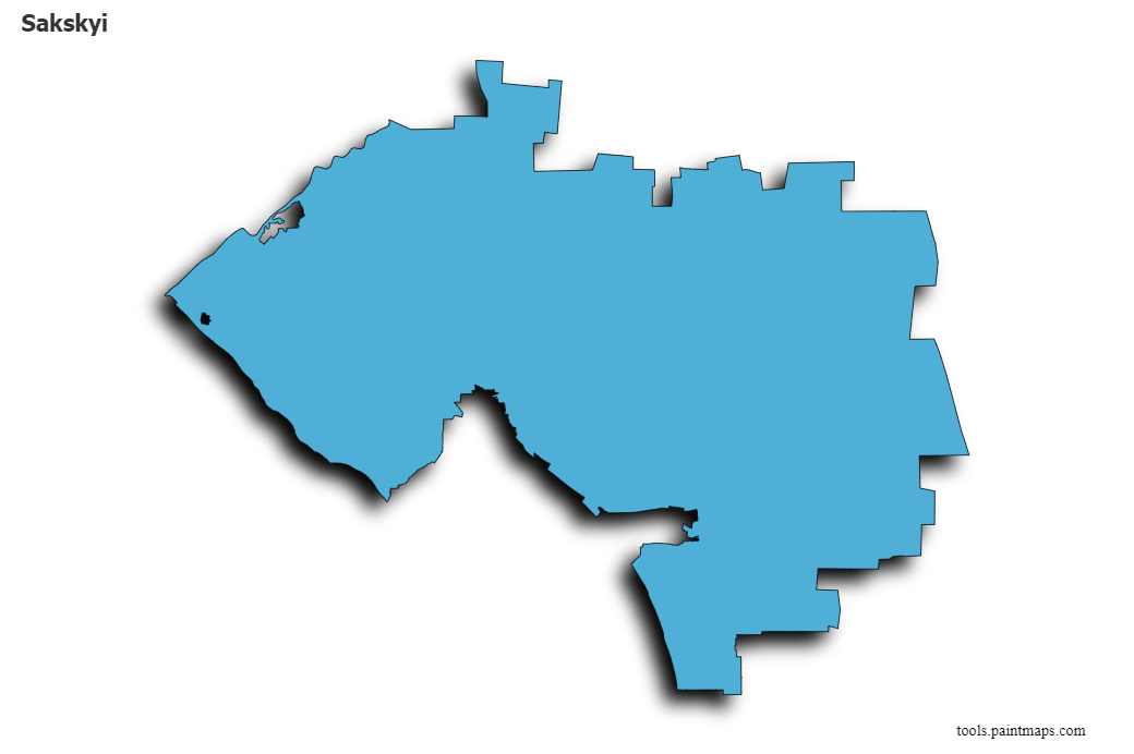 Sakskyi map with 3d shadow effect