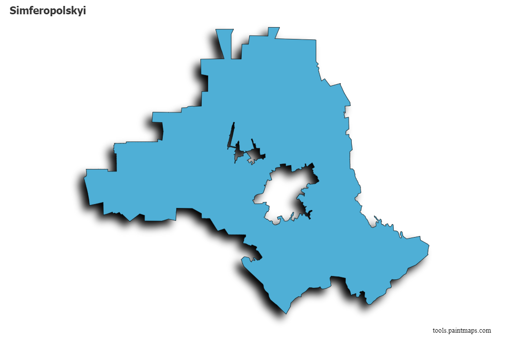 Simferopolskyi map with 3d shadow effect