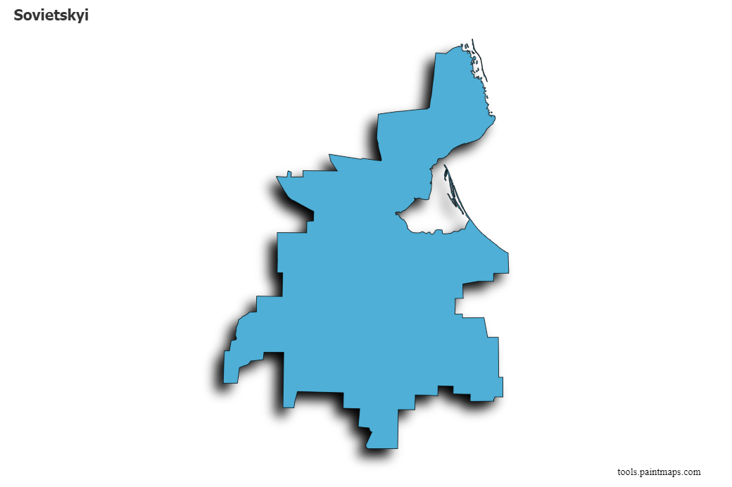 Sovietskyi map with 3d shadow effect