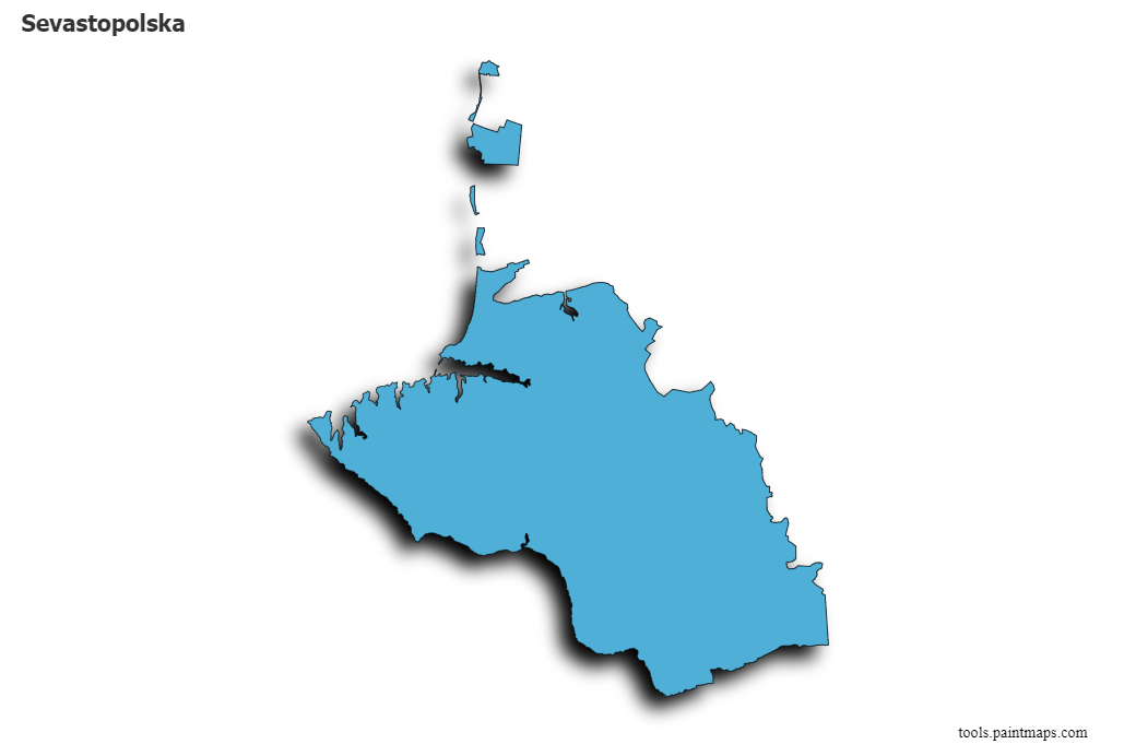 Sevastopolska map with 3d shadow effect
