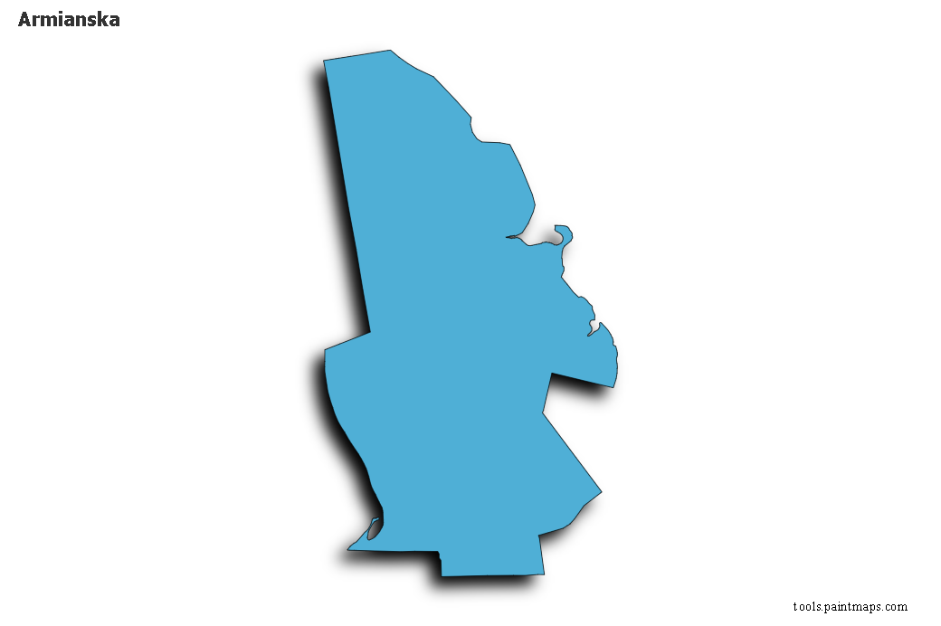 Armianska map with 3d shadow effect