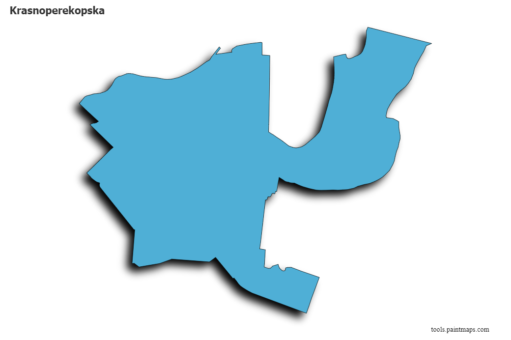 Krasnoperekopska map with 3d shadow effect