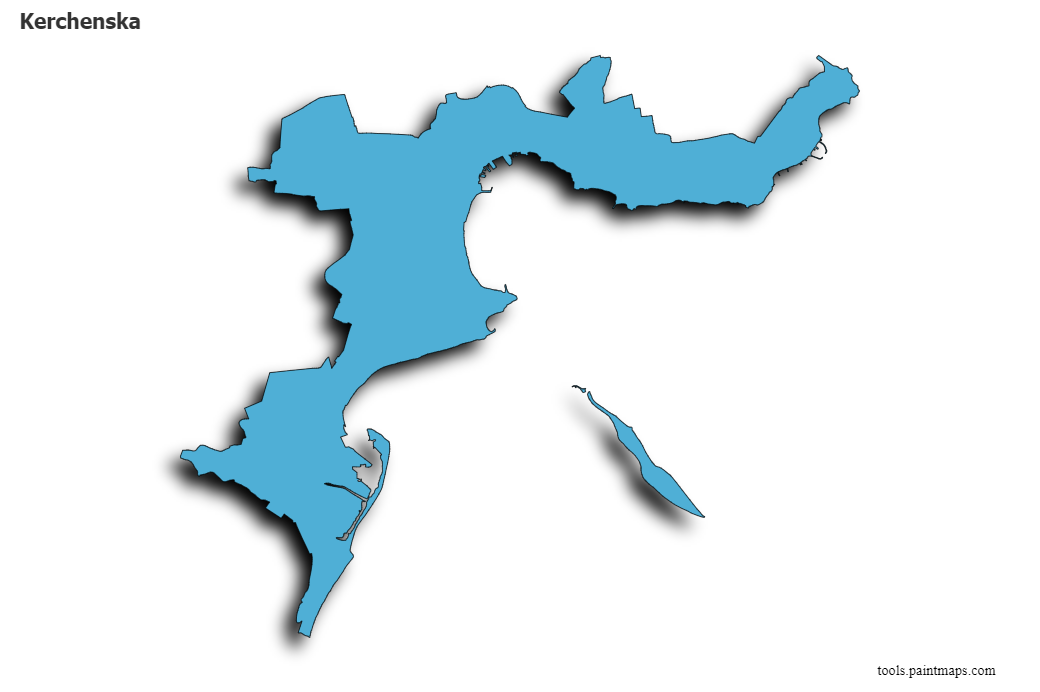 Kerchenska map with 3d shadow effect