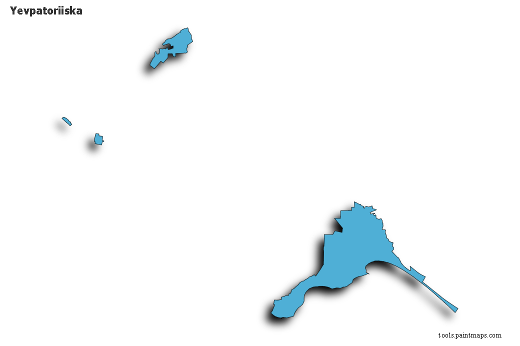 Yevpatoriiska map with 3d shadow effect