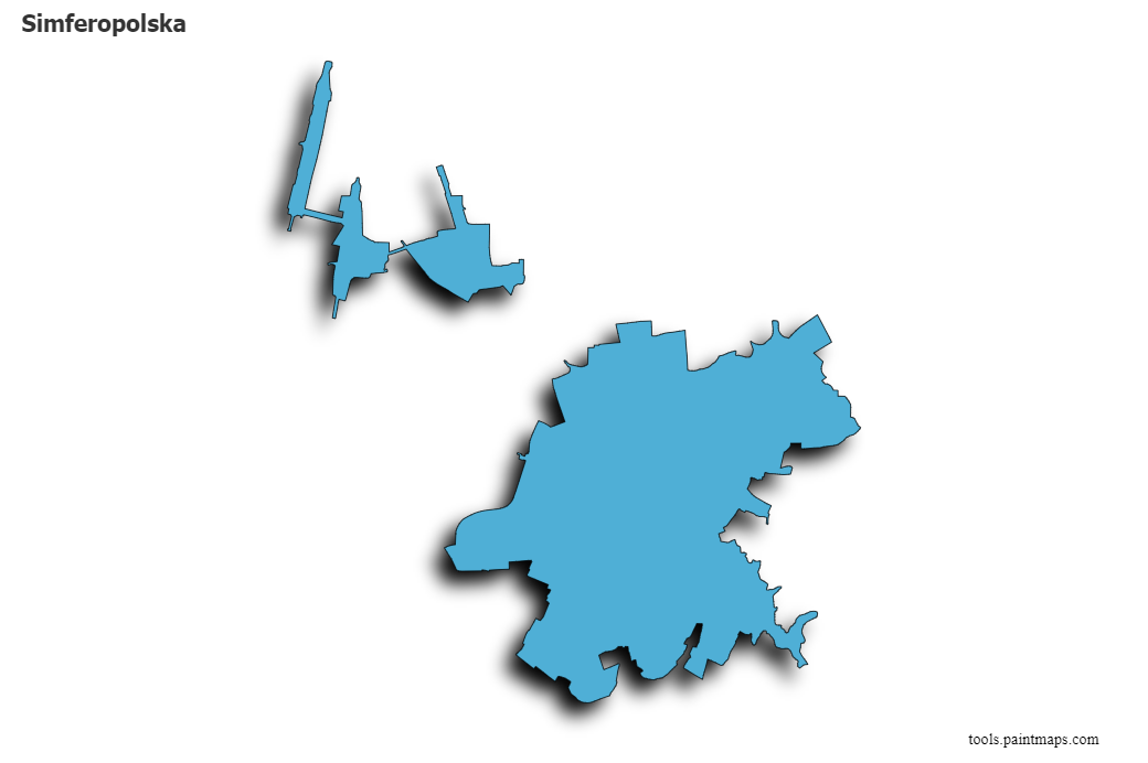 Simferopolska map with 3d shadow effect
