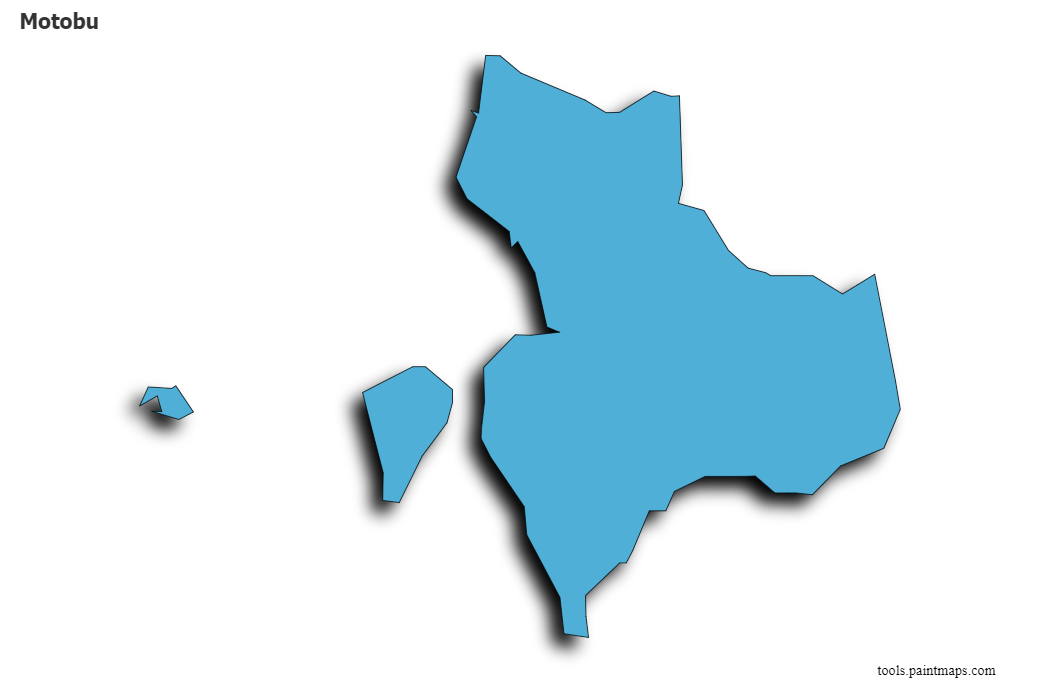 Mapa de Motobu con efecto de sombra 3D