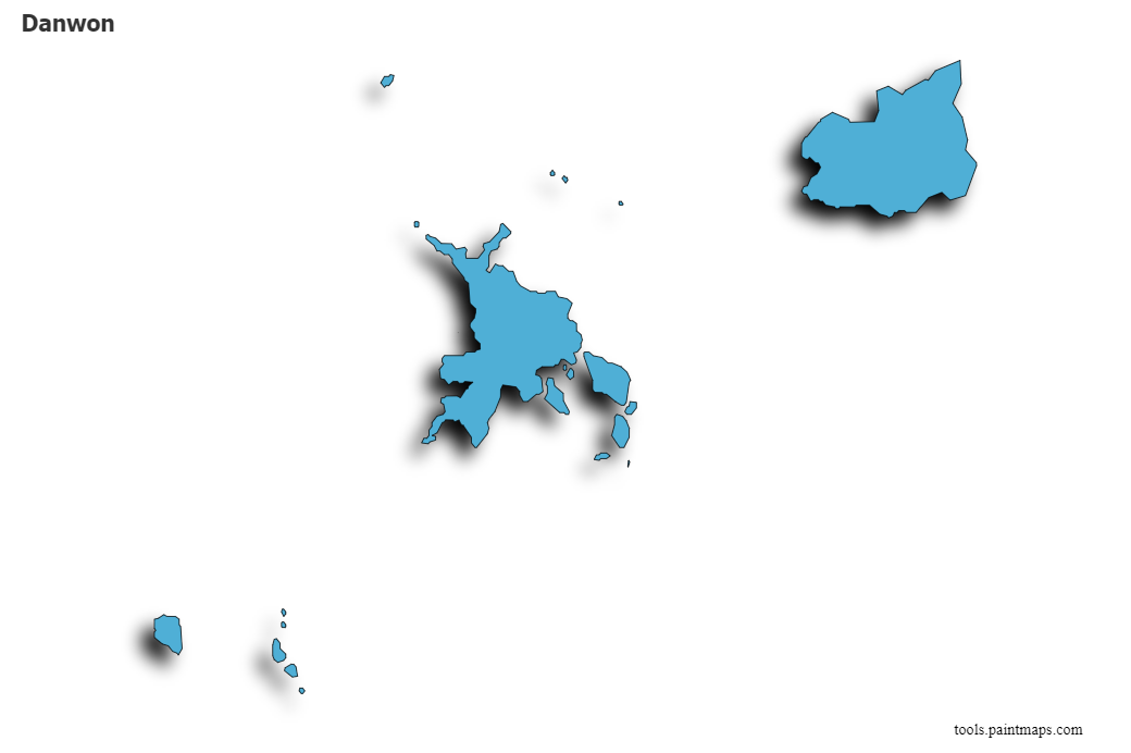 Mapa de Danwon con efecto de sombra 3D