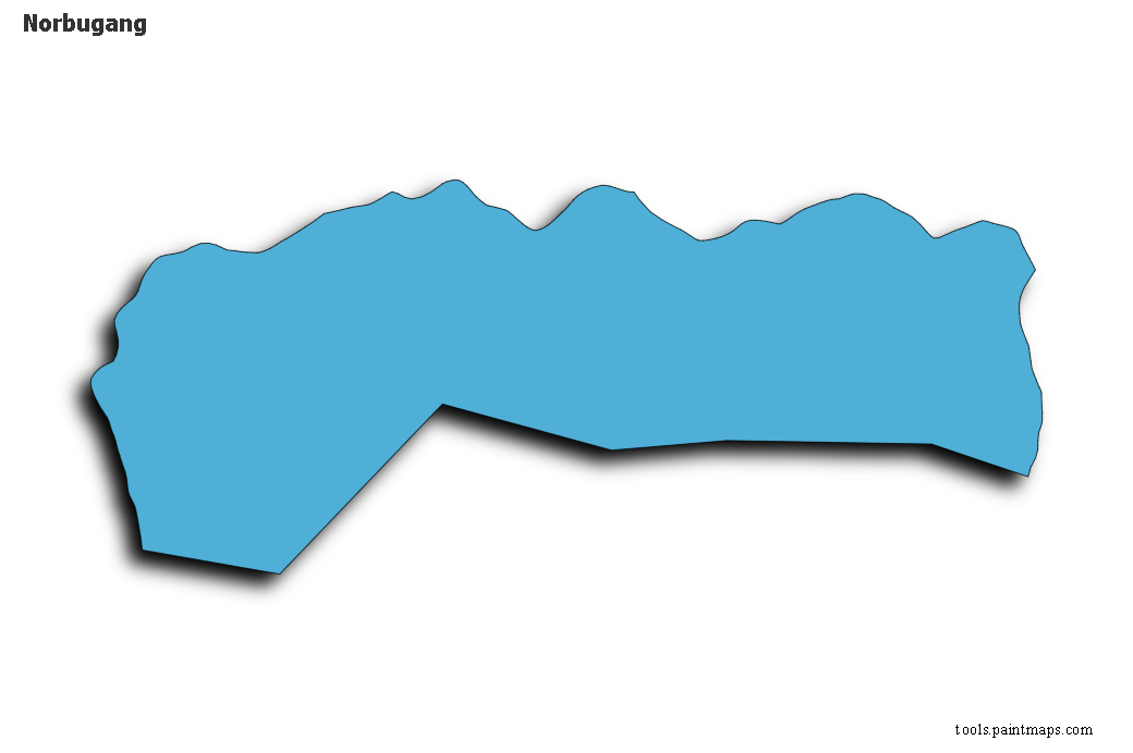 Mapa de Norbugang con efecto de sombra 3D
