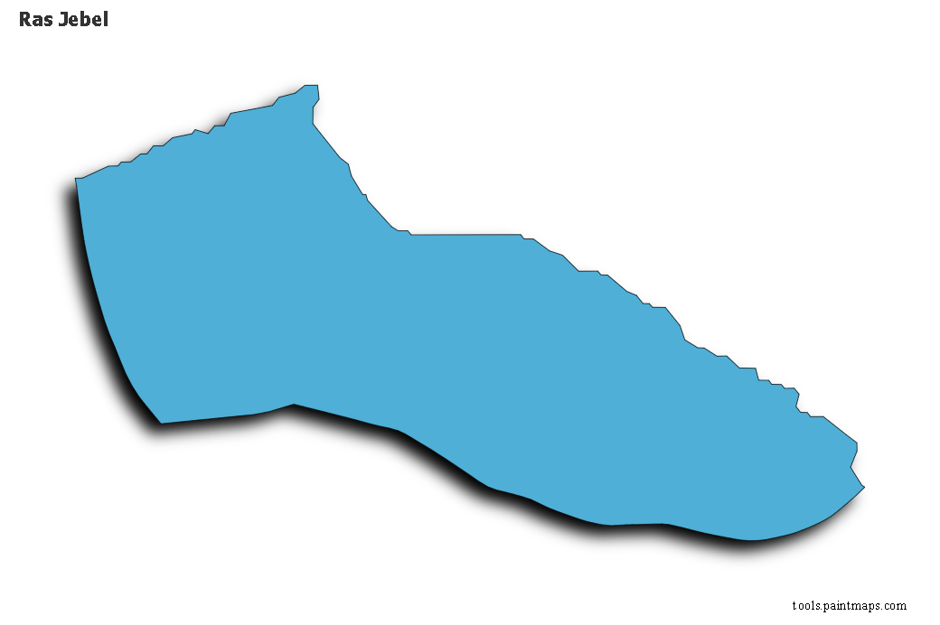 Ras Jebel map with 3d shadow effect