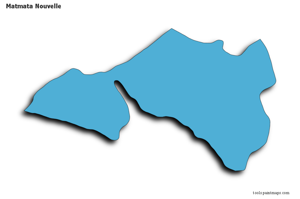 Mapa de Matmata Nouvelle con efecto de sombra 3D