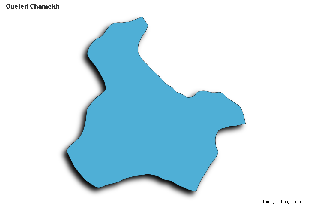 Ouled Chamekh map with 3d shadow effect