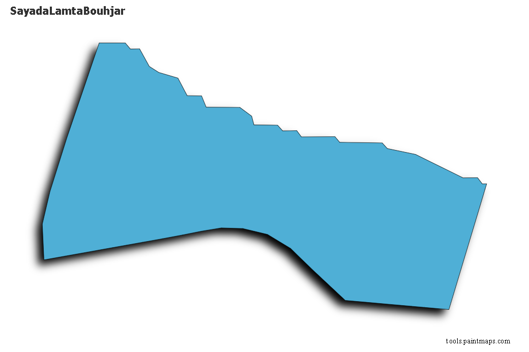 Mapa de SayadaLamtaBouhjar con efecto de sombra 3D