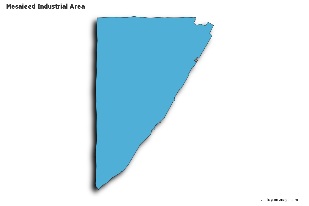 3D gölge efektli Mesaieed Industrial Area haritası