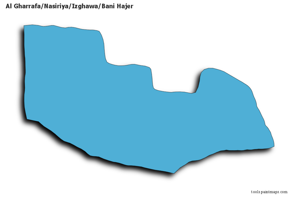 Al Gharrafa/Nasiriya/Izghawa/Bani Hajer map with 3d shadow effect