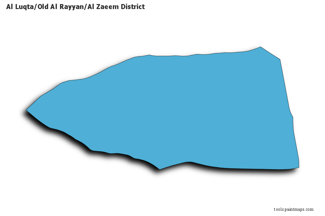 3D gölge efektli Al Luqta/Old Al Rayyan/Al Zaeem District haritası