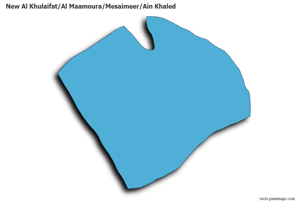 New Al Khulaifat/Al Maamoura/Mesaimeer/Ain Khaled map with 3d shadow effect