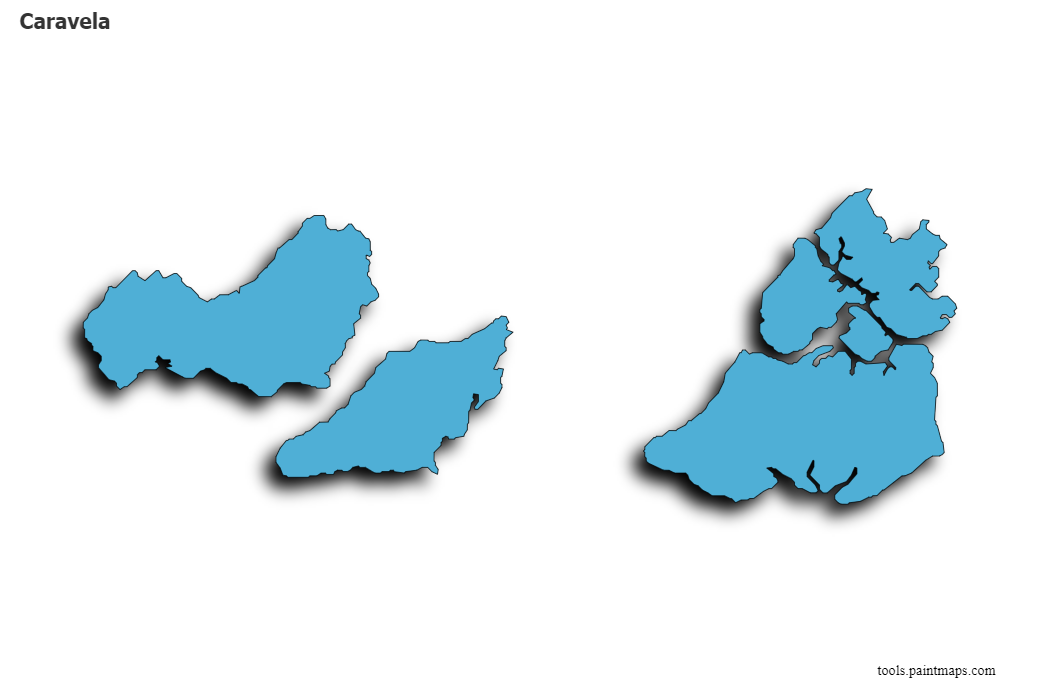 Mapa de Caravela con efecto de sombra 3D