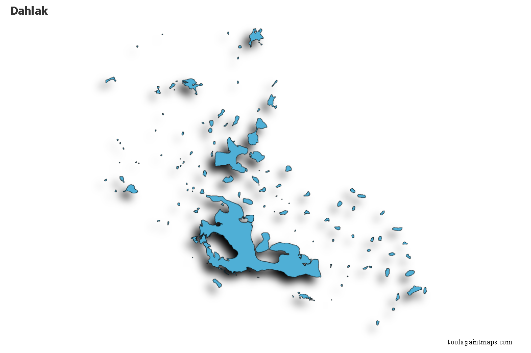 Mapa de Dahlak con efecto de sombra 3D