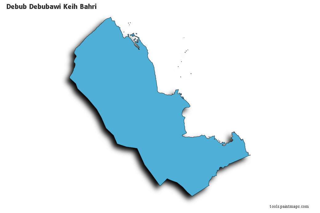 3D gölge efektli Debub Debubawi Keih Bahri haritası