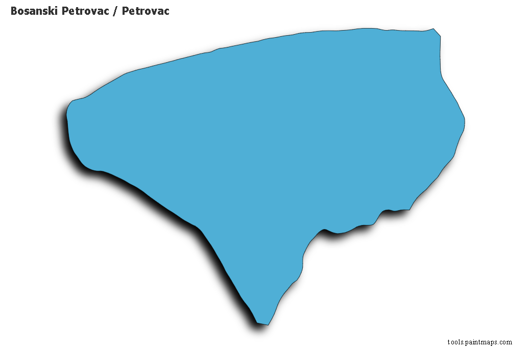 3D gölge efektli Bosanski Petrovac / Petrovac haritası