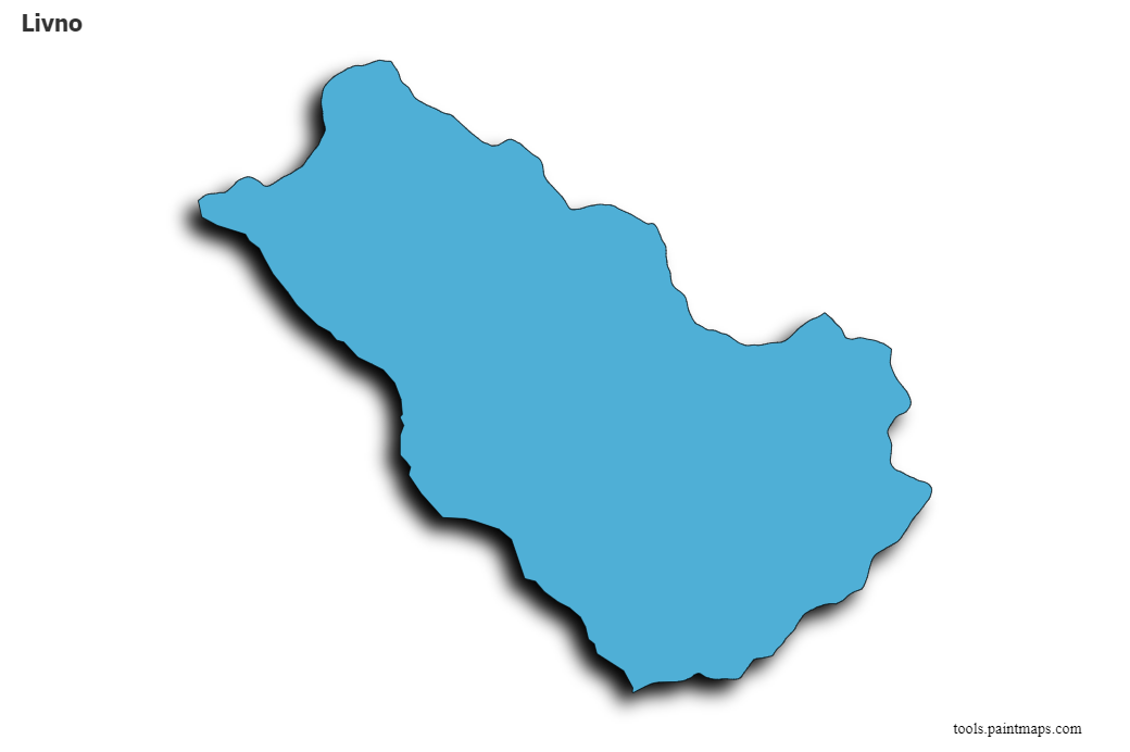 Livno map with 3d shadow effect