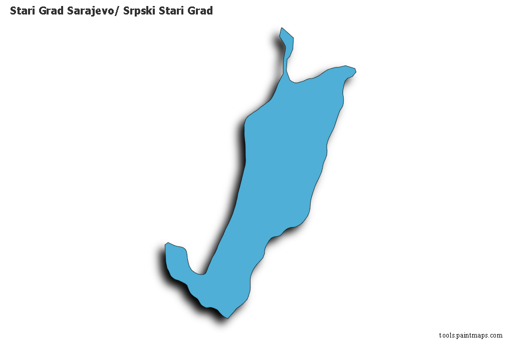 Stari Grad Sarajevo/ Srpski Stari Grad map with 3d shadow effect