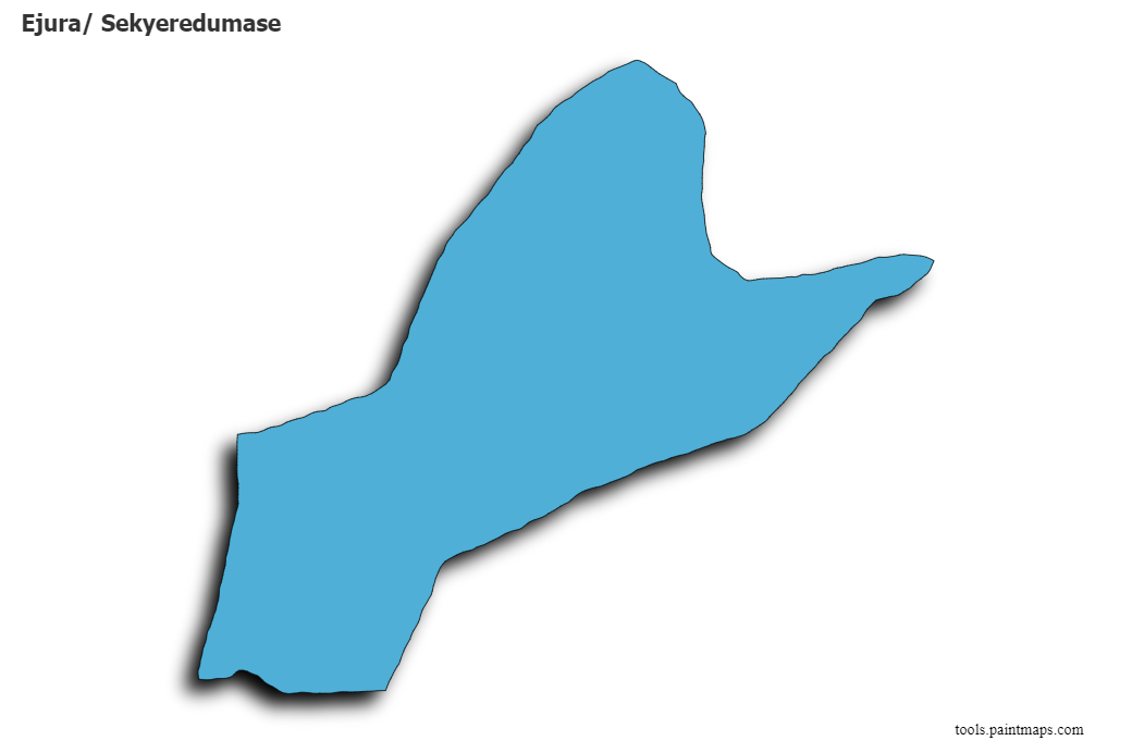 3D gölge efektli Ejura/ Sekyeredumase haritası