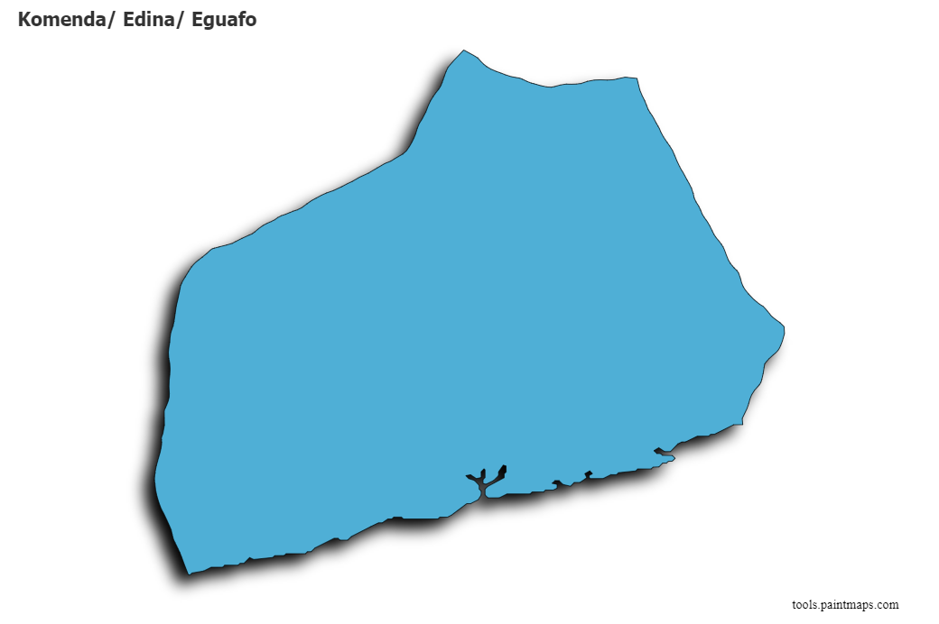 Komenda-Edina-Eguafo-Abirem map with 3d shadow effect