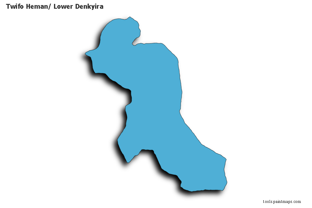 Lower Denkyira map with 3d shadow effect