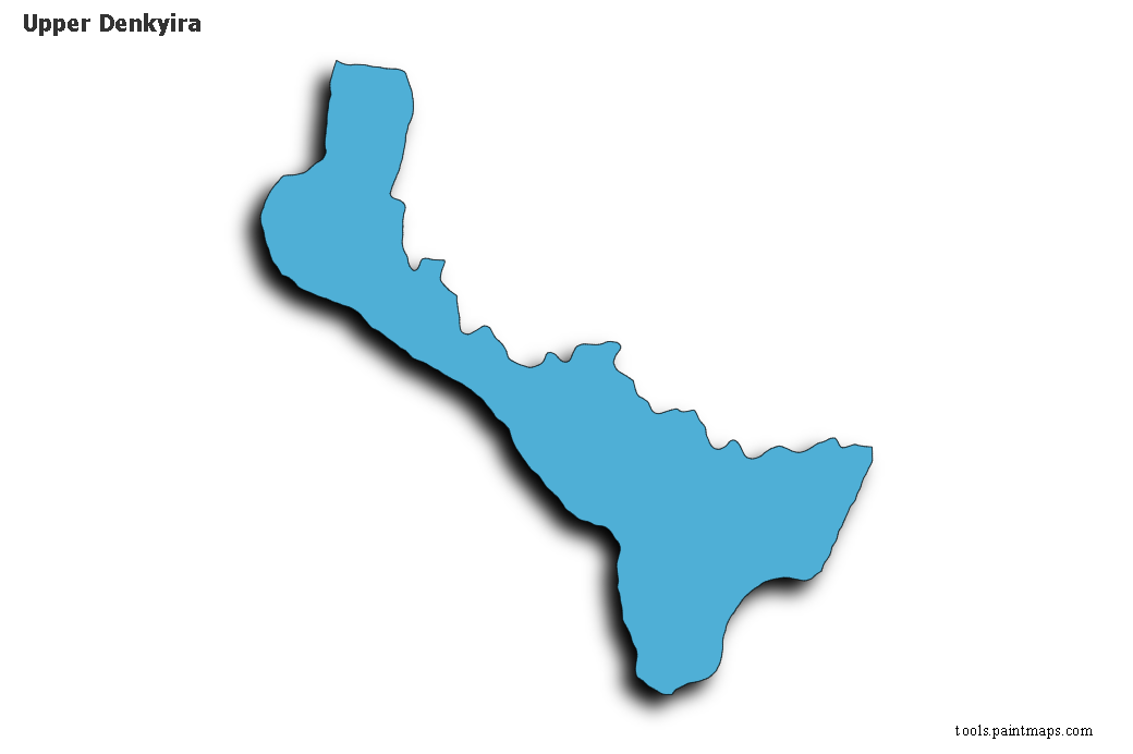 Mapa de Upper Denkyira con efecto de sombra 3D