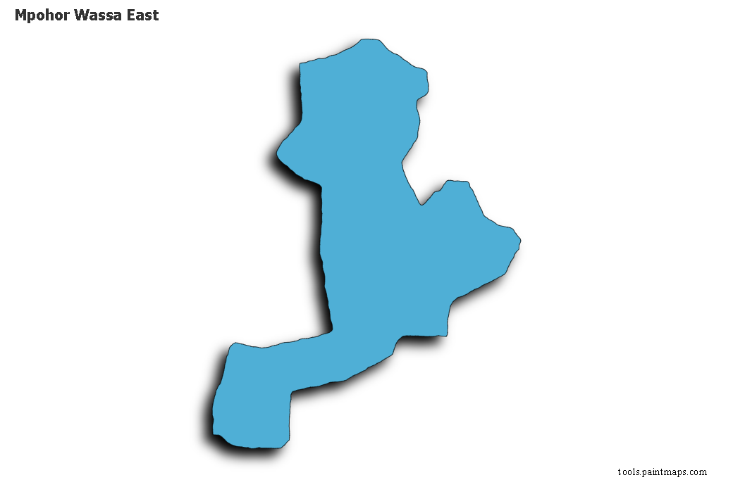 Mpohor Wassa East map with 3d shadow effect