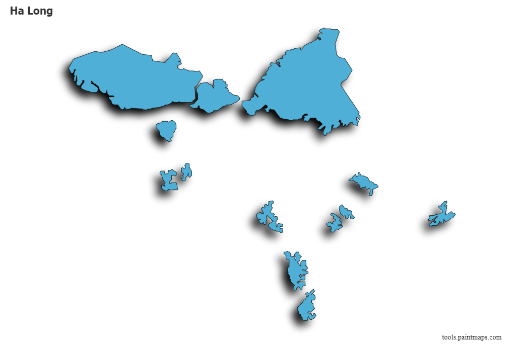 3D gölge efektli Ha Long haritası