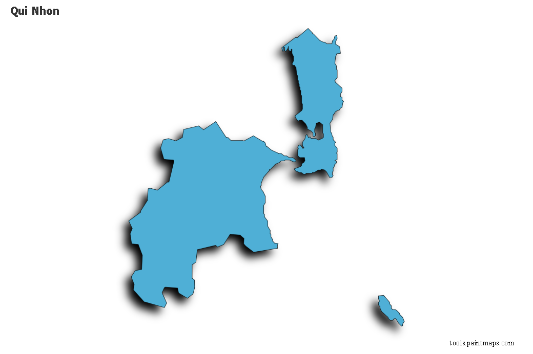 Quy Nhon map with 3d shadow effect