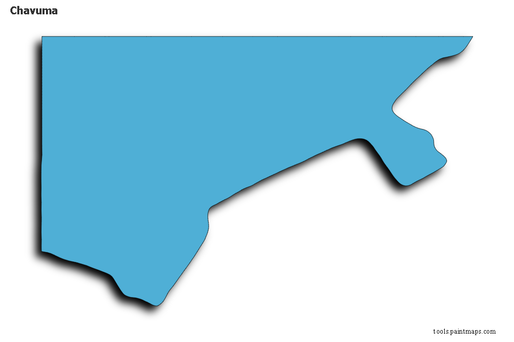 Mapa de Chavuma con efecto de sombra 3D