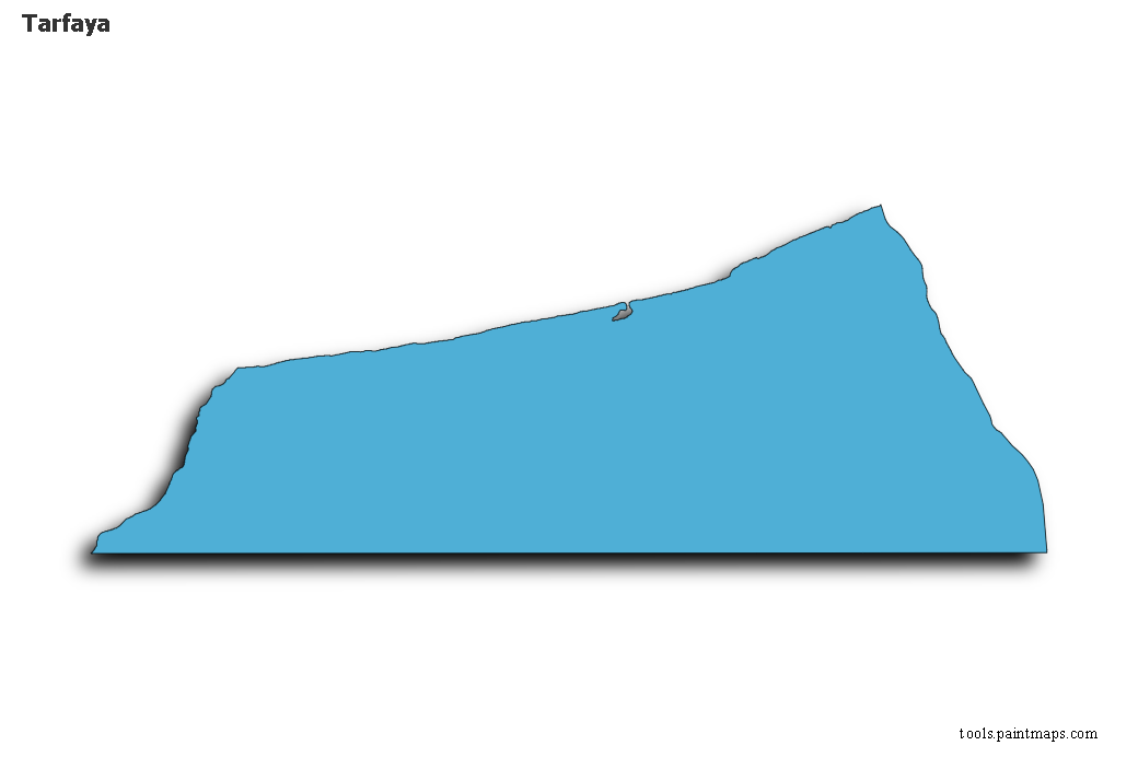 Mapa de Tarfaya con efecto de sombra 3D
