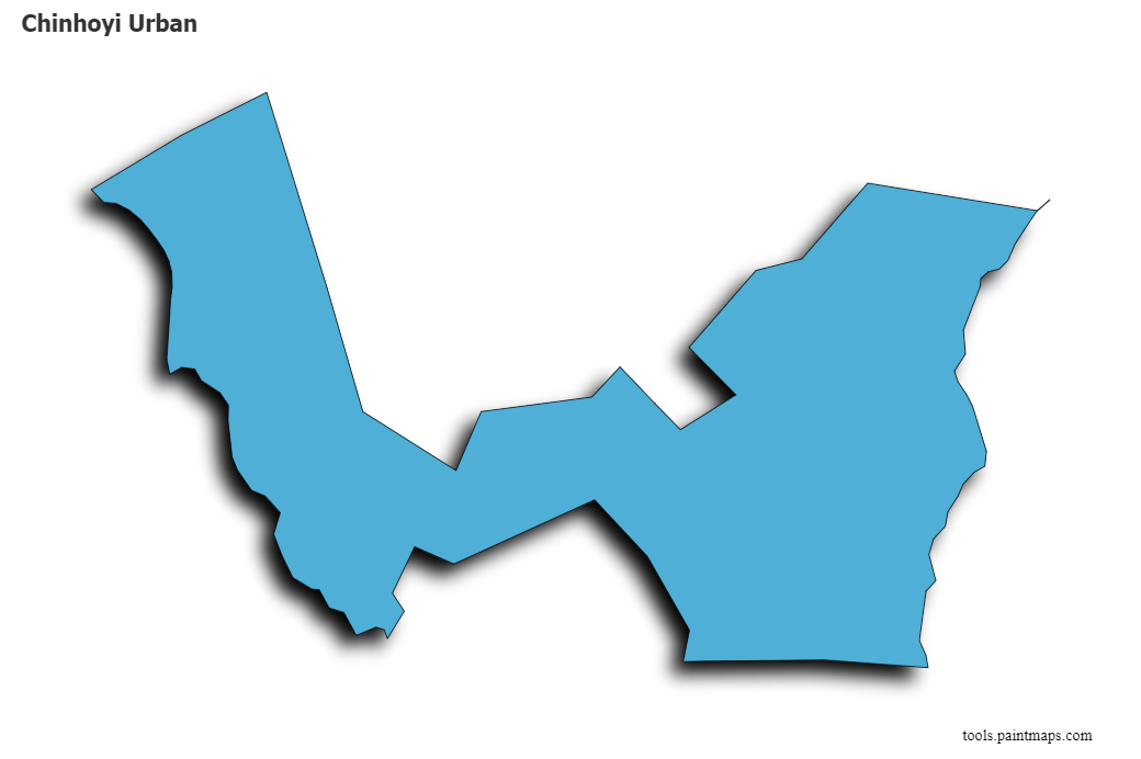 Chinhoyi Urban map with 3d shadow effect