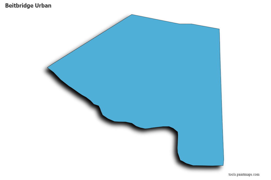 Mapa de Beitbridge Urban con efecto de sombra 3D