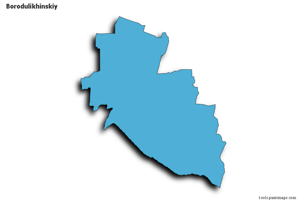 Mapa de Borodulikhinskiy con efecto de sombra 3D