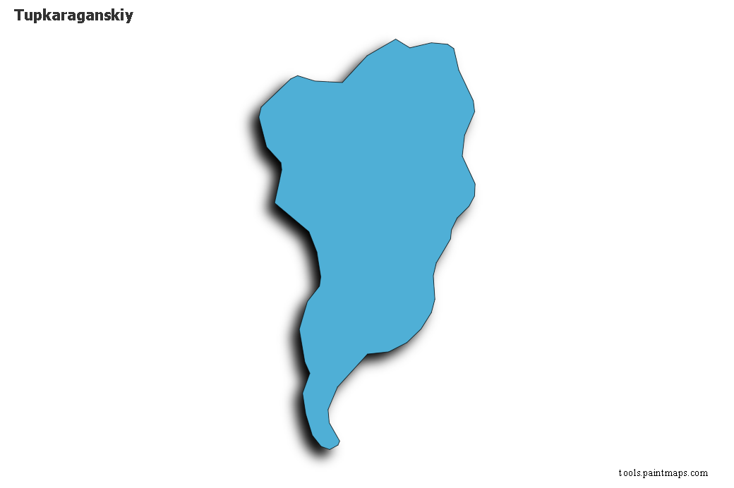 Mapa de Tupkaraganskiy con efecto de sombra 3D