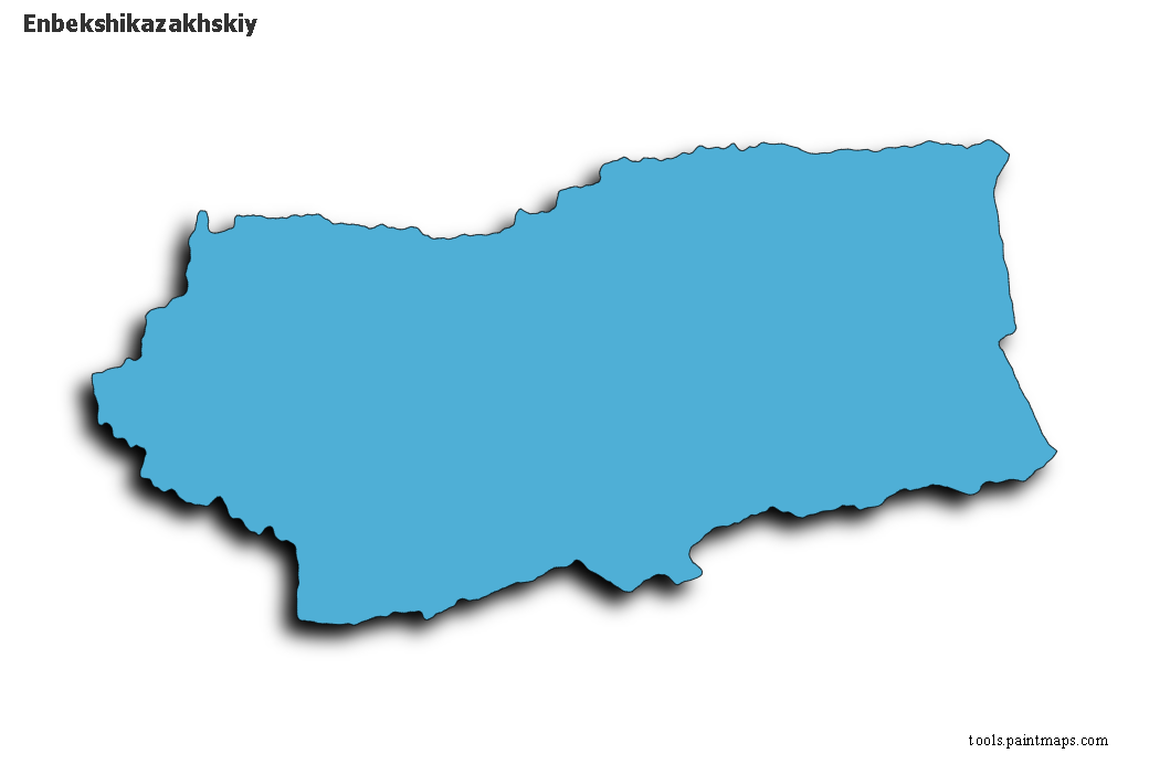 Mapa de Enbekshikazakhskiy con efecto de sombra 3D