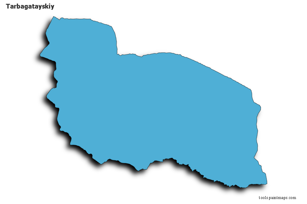 Mapa de Tarbagatayskiy con efecto de sombra 3D