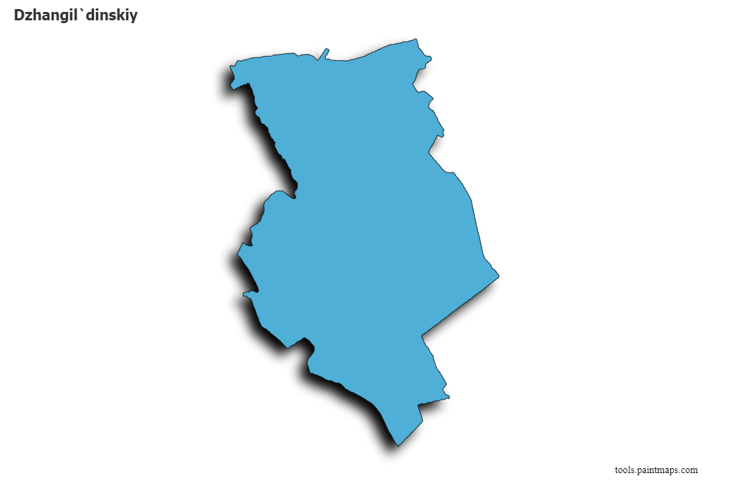 Mapa de Dzhangil`dinskiy con efecto de sombra 3D