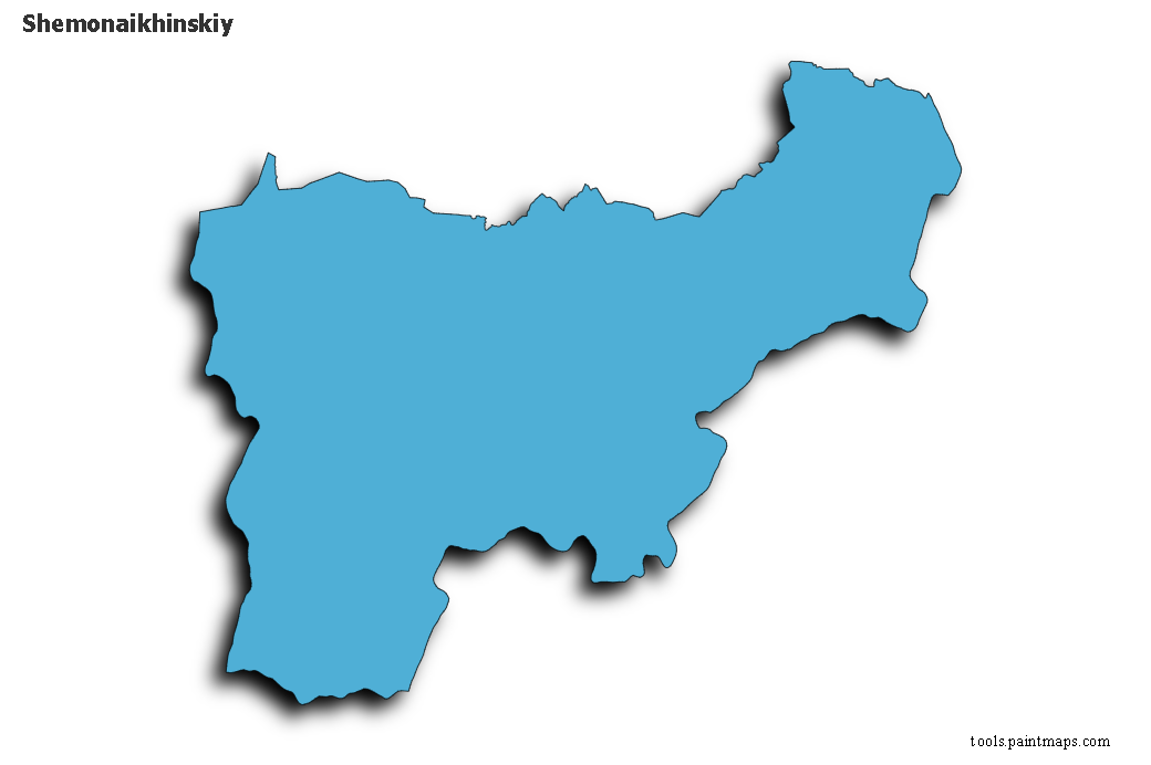 Shemonaikhinskiy map with 3d shadow effect