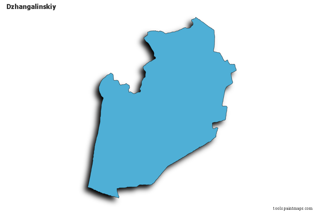 Mapa de Dzhangalinskiy con efecto de sombra 3D